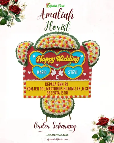 Karangan Papan Bunga Pernikahan di Bontoala